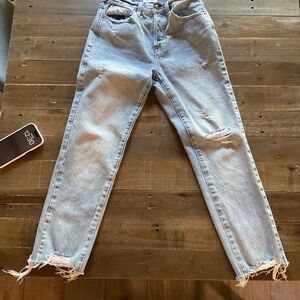 Pistola high rise distressed denim. Ankle length. Size 24.